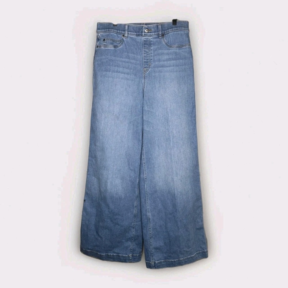 Spanx Everywear Wide Leg Jeans Women's Medium Stone washed Blue Casual Wear XL